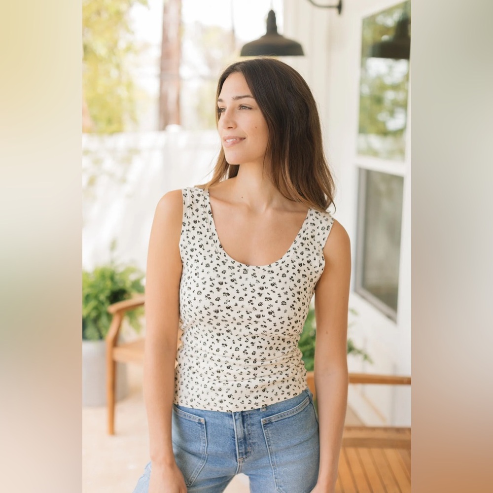 Neuflora Avery tank brown floral